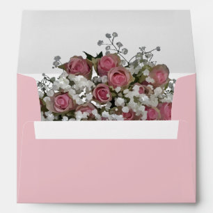 Blush Pink & Dusty Sage Floral Wedding Envelope
