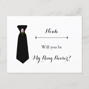 Blush Pink Dusty Sage Ring Bearer Request Card