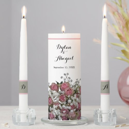 Blush Pink Dusty Sage Wedding Unity Candles