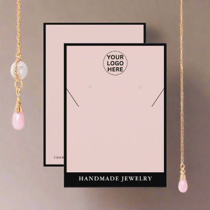Blush Pink Earrings Necklace Jewelry Display Calling Card