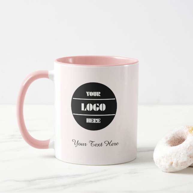 Blush Pink Elegance Coffee Mug - Personalized Gift (With Donut)