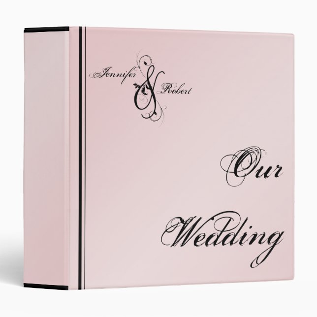Blush Pink Elegance Wedding Binder (Front/Spine)