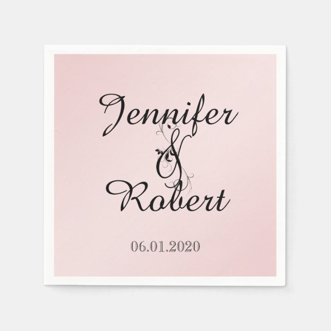 Blush Pink Elegance Wedding Napkin (Front)
