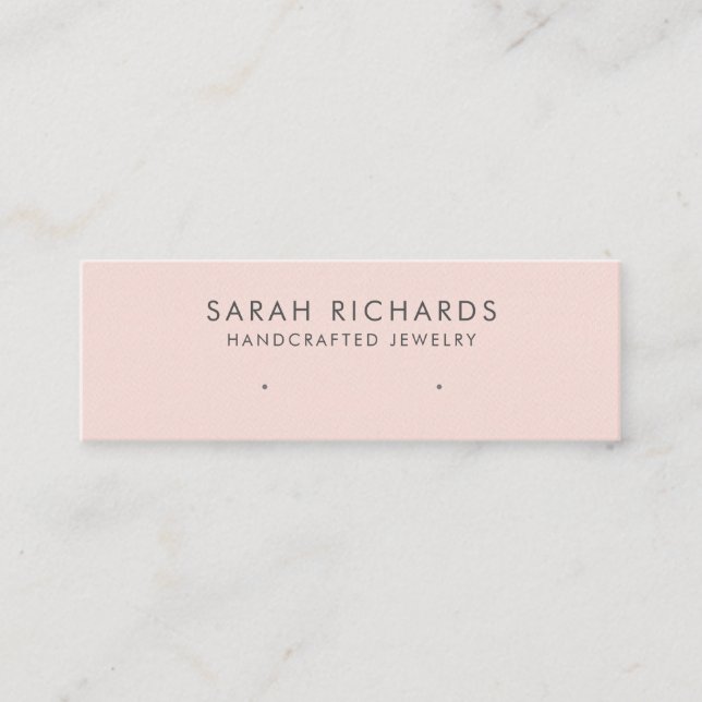 Blush Pink Elegant and Simple Display Earring Mini Business Card (Front)