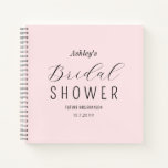 Blush Pink Elegant Bridal Shower Guest Book at Zazzle