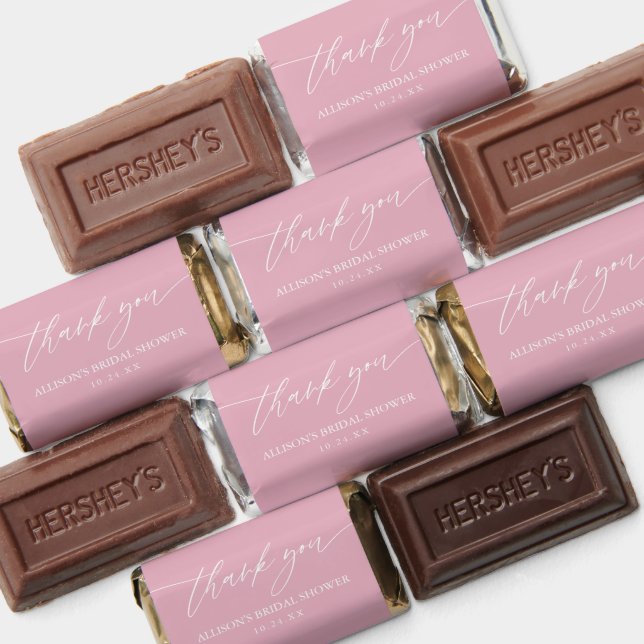 Blush Pink Elegant Bridal Shower Thank You Hershey's Miniatures (Assorted)