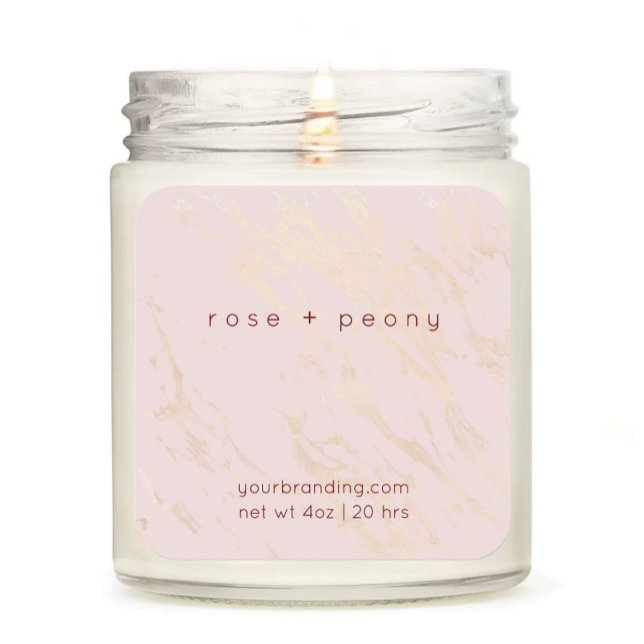 Blush Pink Elegant Candle Cosmetic Sticker Label (Creator Uploaded)