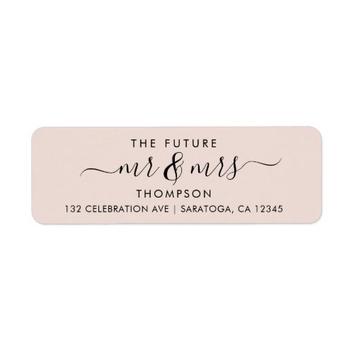 Blush Pink Elegant Chic Future MR and MRS Address Label