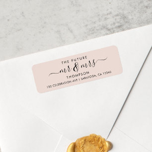 Blush Pink Elegant Chic Future MR and MRS Address Label