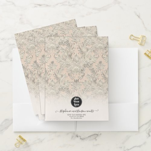 Blush Pink Elegant Design Professional Business Pocket Folder