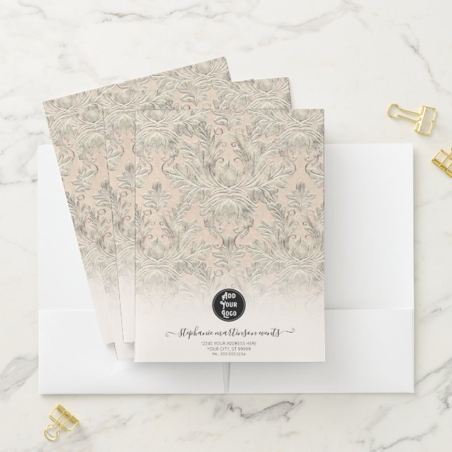 Blush Pink Elegant Design Professional Business Pocket Folder (In Situ)