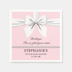 Blush Pink Elegant Fancy Tiffany Baby Shower Napkins