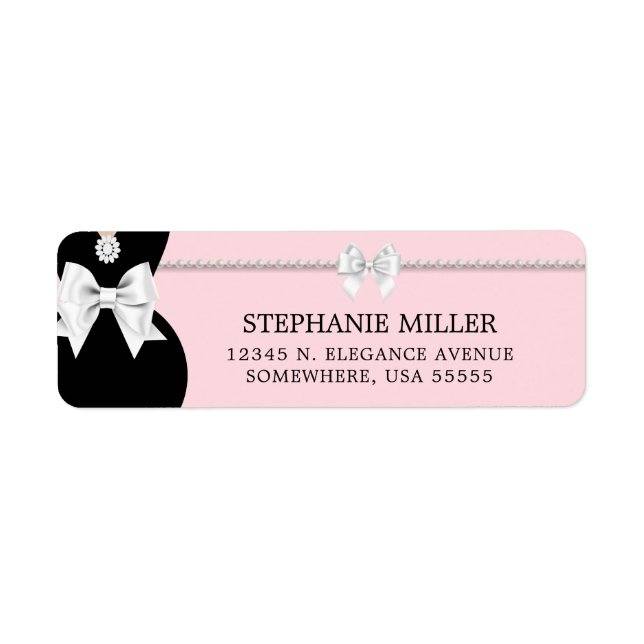 Blush Pink Elegant Fancy Tiffany Return Address Label (Front)