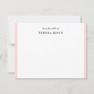 Blush Pink Elegant Feminine From the Desk Note Card