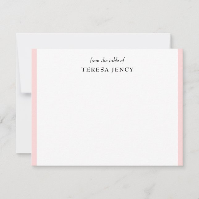 Blush Pink Elegant | Feminine From the Desk Note Card (Front)