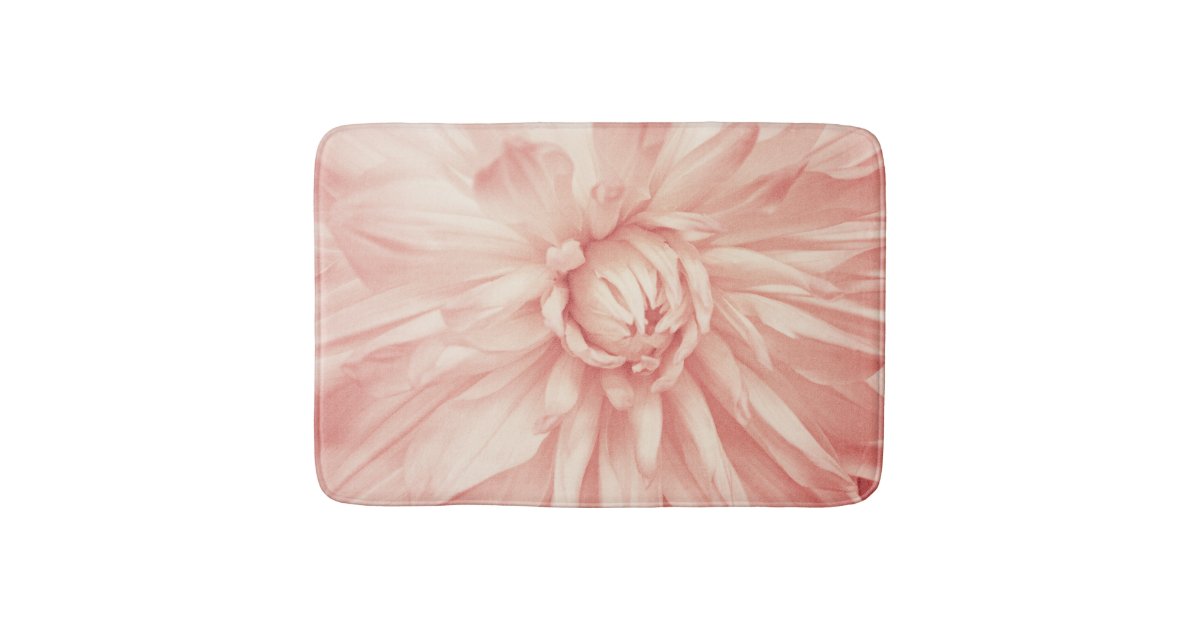 Blush Pink Elegant Floral Dahlia Bath Mat | Zazzle.com