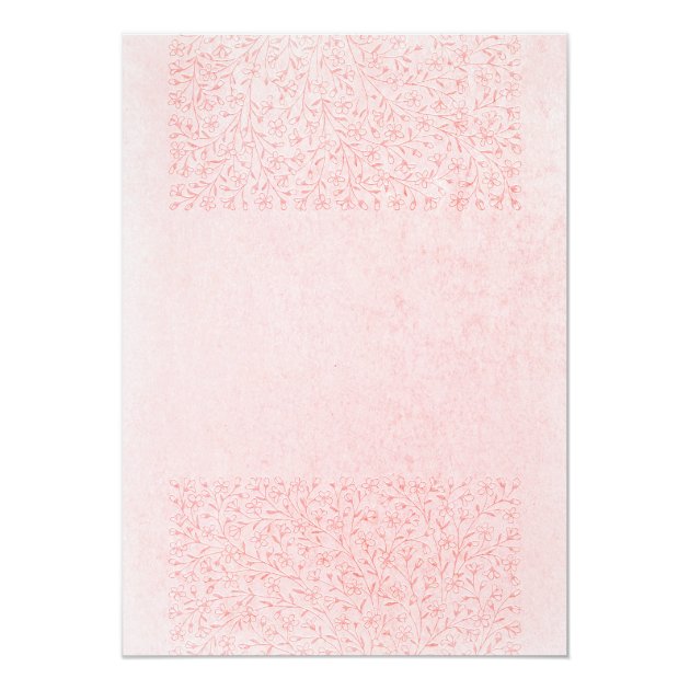 Blush Pink Elegant Floral Vintage Monogram Wedding Invitation