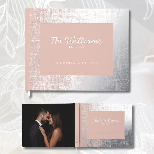 Blush Pink Elegant Foil Guest Book Photo Guestbook