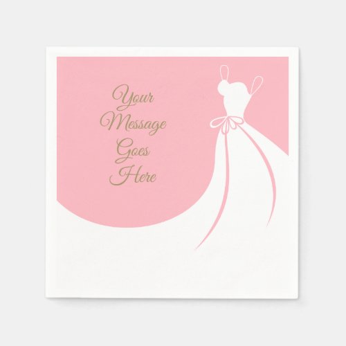 Blush Pink Elegant Gown Bridal Shower Napkins