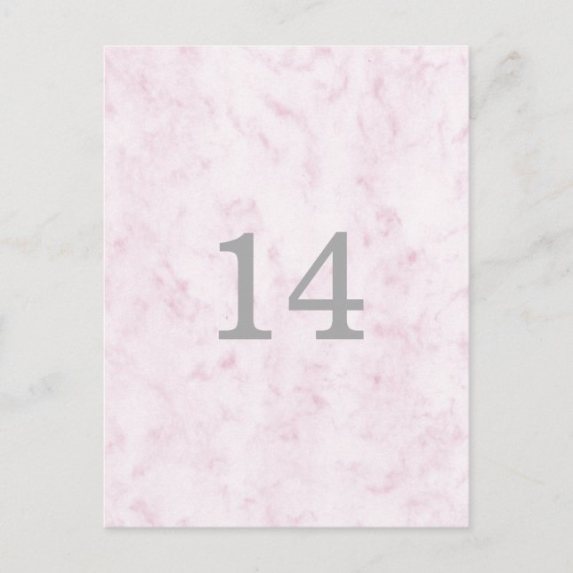 Blush Pink Elegant Marble Table Number (Front)