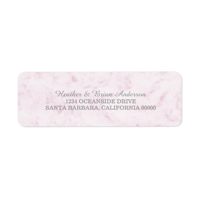 Blush Pink Elegant Marble Wedding Label (Front)