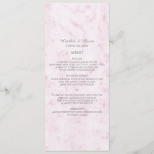 Blush Pink Elegant Marble Wedding Menu