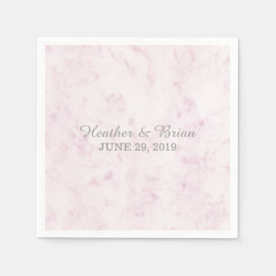 Blush Pink Elegant Marble Wedding Napkins
