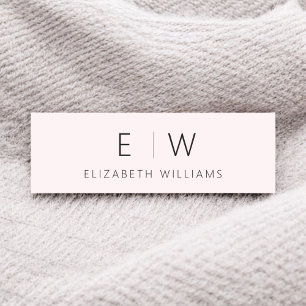 Blush Pink Elegant Minimalist Monogram Name Name Tag