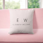 Blush Pink Elegant Minimalist Monogram Name Throw Pillow<br><div class="desc">Elevate your home decor with our Classic Elegant Modern Minimalist Monogram Throw Pillows. These exquisite cushions seamlessly blend timeless sophistication with contemporary minimalism, adding a touch of refinement to your living space. Crafted with precision and meticulous attention to detail, these throw pillows are more than just decorative; they are personalized...</div>