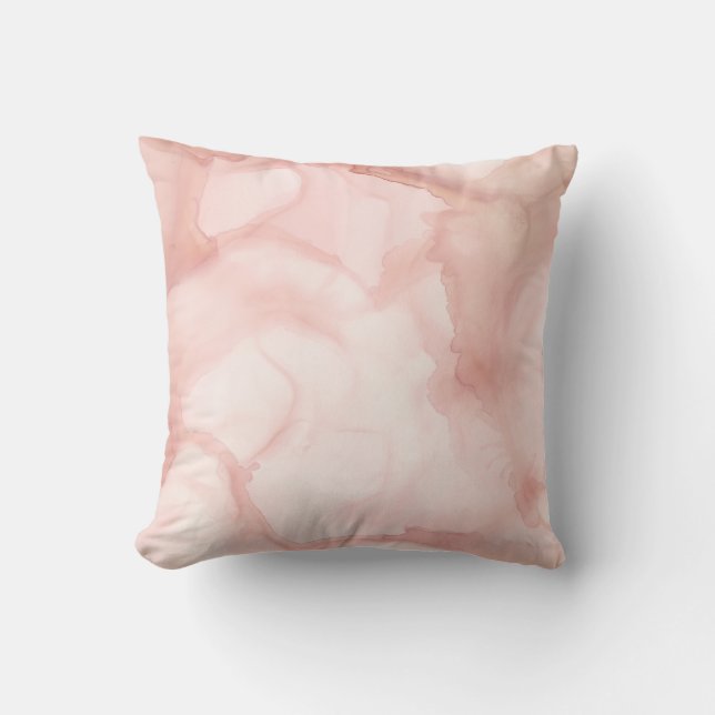 Blush Pink Elegant Modern Abstract Pastel Painting Throw Pillow (Front)