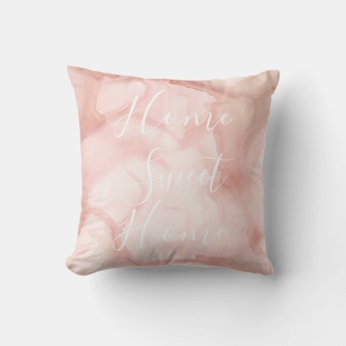 Blush Pink Elegant Modern Home Sweet Home  Throw Pillow