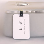 Blush Pink Elegant Modern Minimalist Monogram Name Luggage Tag<br><div class="desc">Elevate your travel experience with our Classic Elegant Modern Minimalist Monogram Luggage Tag. This meticulously designed accessory seamlessly combines timeless elegance with contemporary minimalism, ensuring your luggage stands out with sophistication. Crafted with precision and attention to detail, this luggage tag is more than just a practical item; it's a personalized...</div>