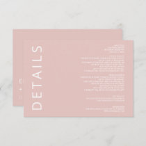 Blush Pink Elegant Modern Minimalist Wedding Enclosure Card
