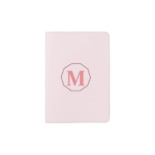 Blush Pink elegant monogram personalized Passport Holder