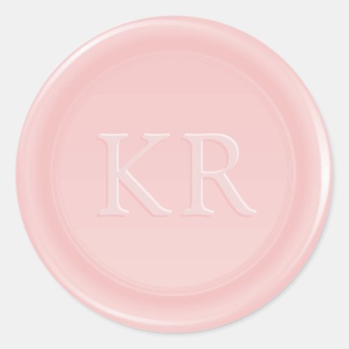 Blush Pink Elegant Monogram Wax Seal