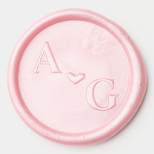 Blush pink Elegant monogram wedding Wax Seal Sticker
