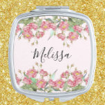 Blush Pink Elegant Peony  Compact Mirror<br><div class="desc">Blush Pink Elegant Peony Compact Mirrors for Wedding Party Gifts & Favors for Bridesmaid with personalized name is the perfect gift to show your bridesmaids how much you appreciate them. These compact mirrors come in a beautiful blush pink color and feature an elegant peony design that will match the stunning...</div>