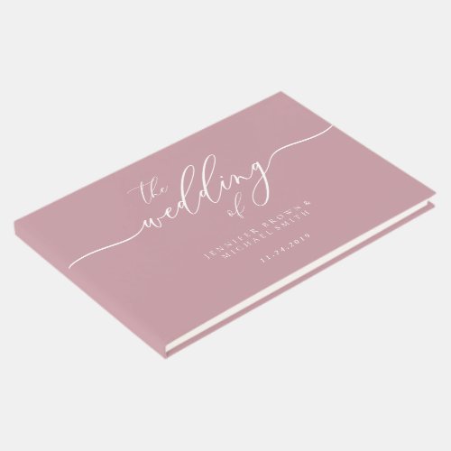 Blush Pink Elegant Wedding Calligraphy Guest Book