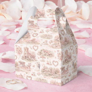 Blush Pink English Village Wedding Watercolor Favor Boxes