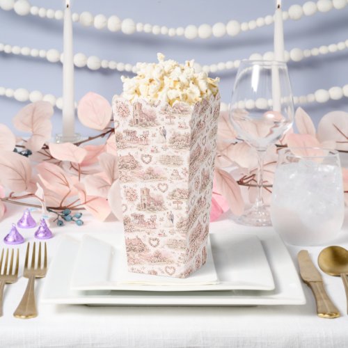 Blush Pink English Village Wedding Watercolor Favor Boxes
