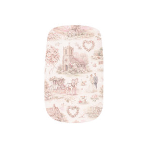 Blush Pink English Village Wedding Watercolor  Minx Nail Art