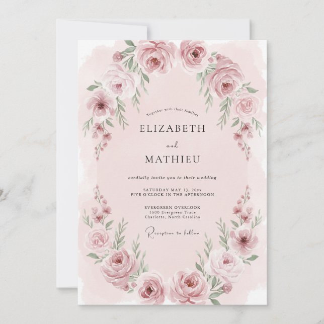 Blush Pink Ethereal Romance Wedding Invitation (Front)
