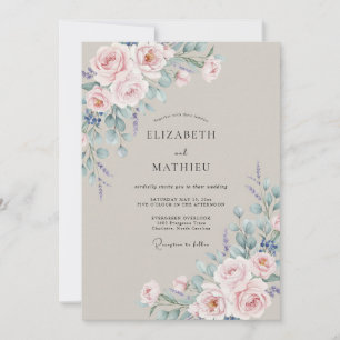 Blush Pink Ethereal Spring Wedding Invitation