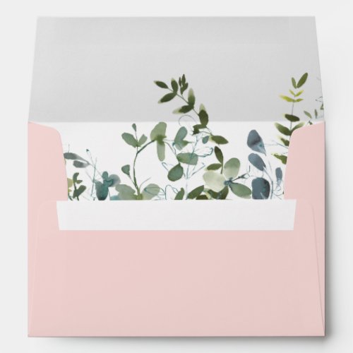 Blush Pink Eucalyptus Birthday Party Envelope