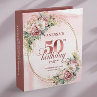 Blush Pink Eucalyptus Rose Gold 50th Memory Album