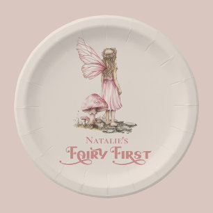 Blush Pink Fairy First Birthday Party Personalized Paper Plates