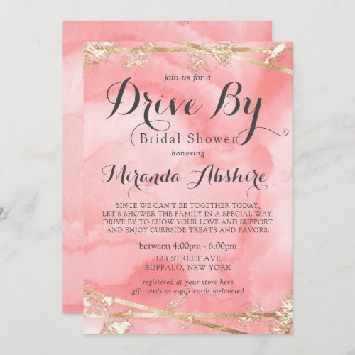 Blush Pink Fairytale Drive By Bridal Shower Invitation