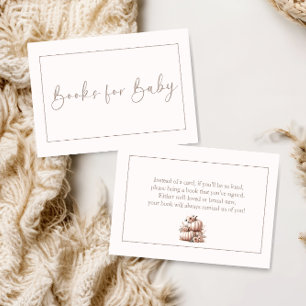 Blush Pink Fall Pumpkin books for baby Thank You Card