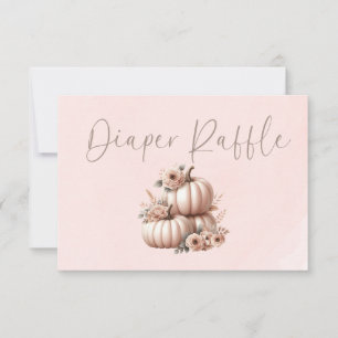  Blush Pink Fall Pumpkin Diaper raffle  Thank You Card