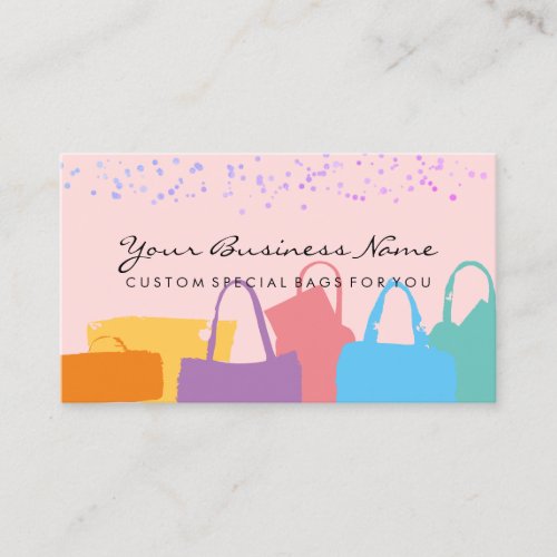Blush Pink Fashion Independent consultant Bags Business Card